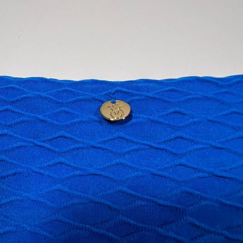 Victoria Secret XXL / 2XL Bikini Bottom Classic DOUBLE Side Tie Textured Blue - Picture 3 of 6